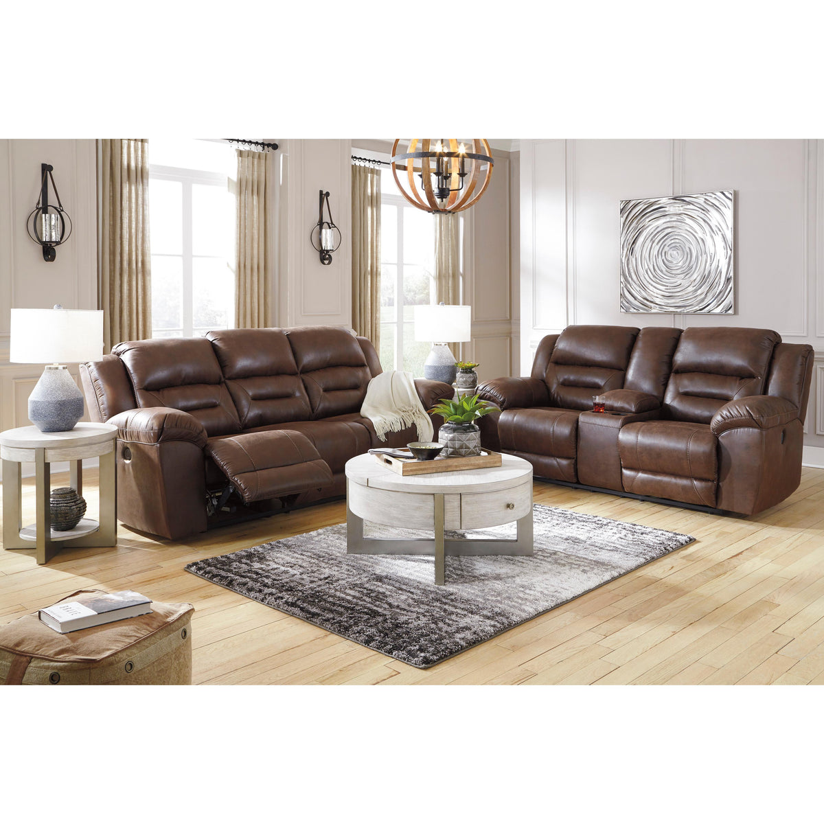  Signature Design by Ashley Stoneland Power Reclining Leather Look Loveseat with Console 3990496 IMAGE 9