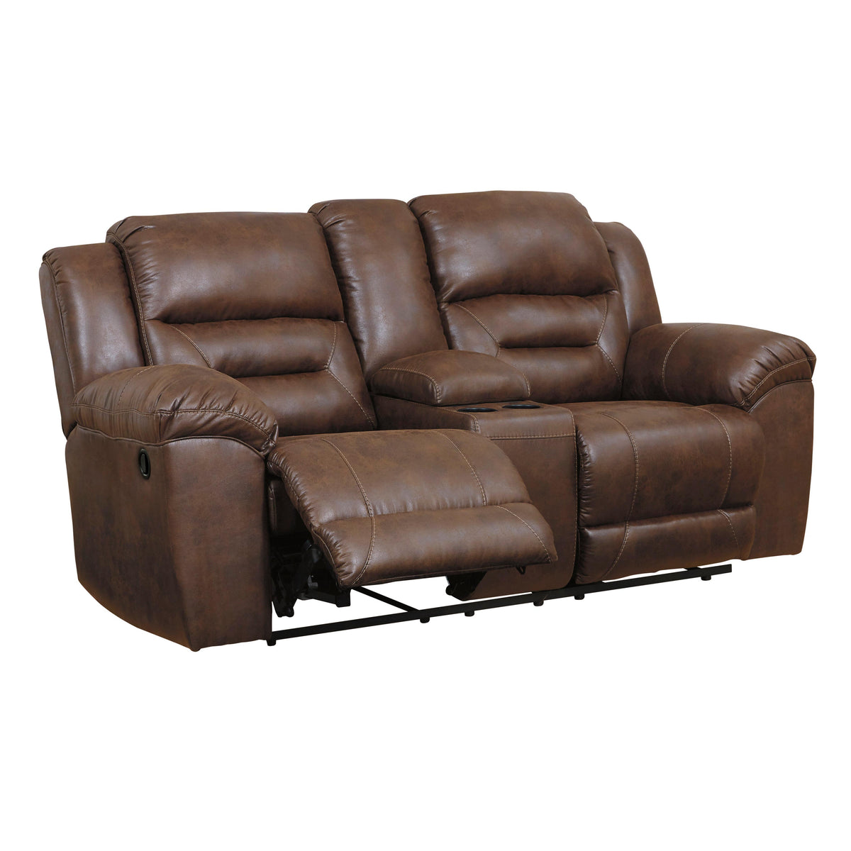  Signature Design by Ashley Stoneland Reclining Leather Look Loveseat with Console 3990494 IMAGE 2