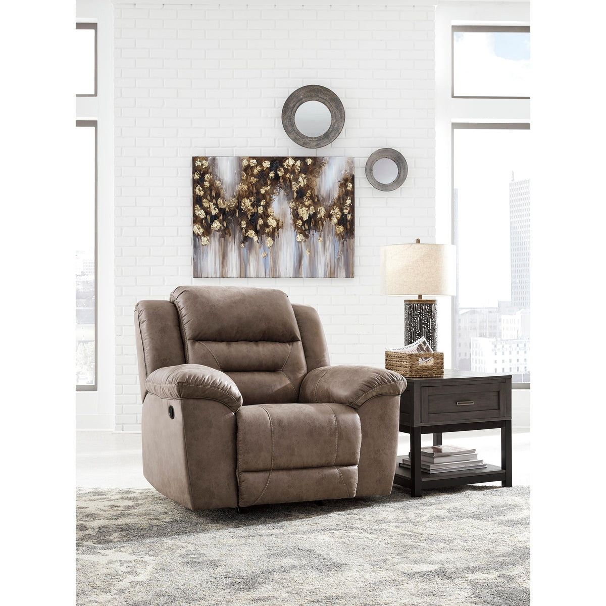  Signature Design by Ashley Stoneland Rocker Leather Look Recliner 3990525 IMAGE 5