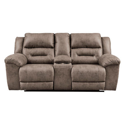  Signature Design by Ashley Stoneland Power Reclining Leather Look Loveseat with Console 3990596 IMAGE 1