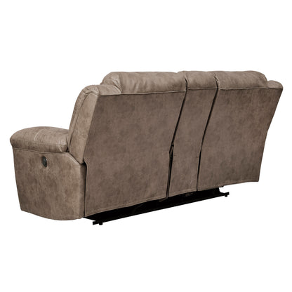  Signature Design by Ashley Stoneland Power Reclining Leather Look Loveseat with Console 3990596 IMAGE 3