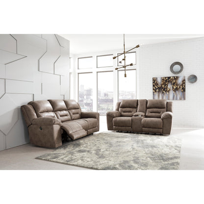  Signature Design by Ashley Stoneland Power Reclining Leather Look Loveseat with Console 3990596 IMAGE 6