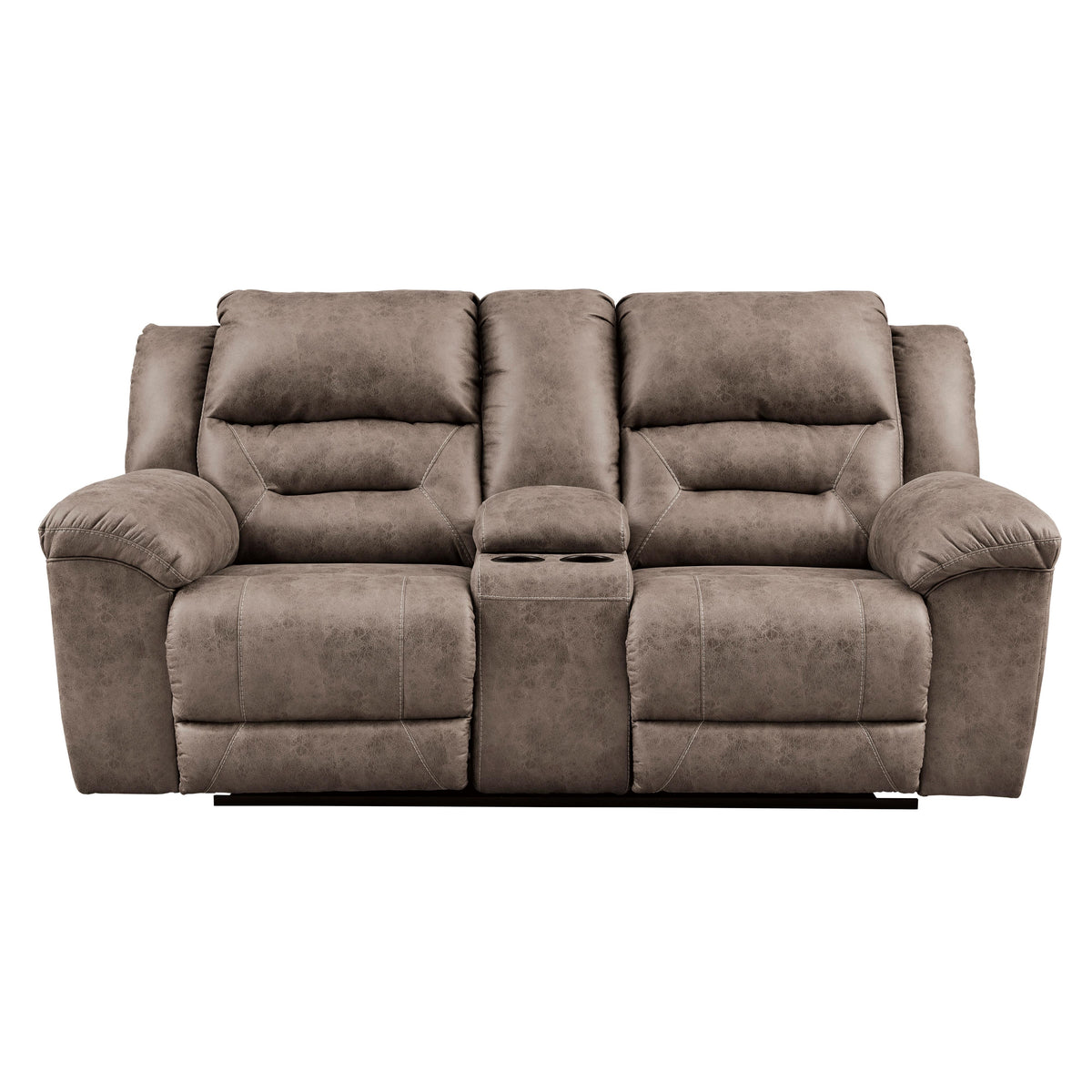 Signature Design by Ashley Stoneland Reclining Leather Look Loveseat with Console 3990594 IMAGE 1