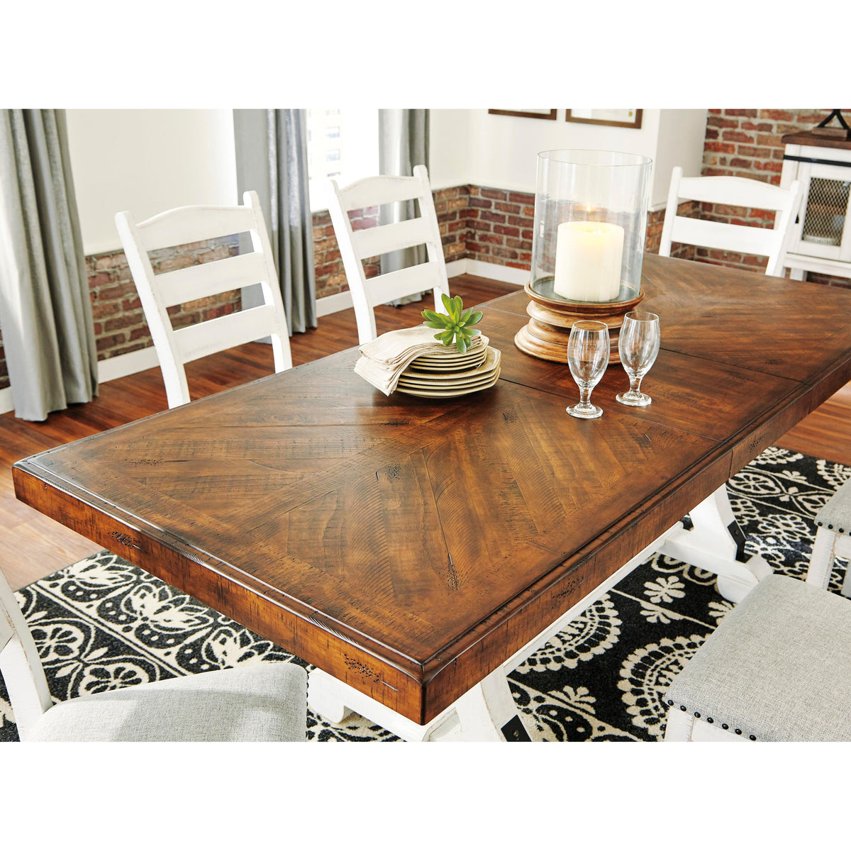  Signature Design by Ashley Valebeck Dining Table with Trestle Base D546-35 IMAGE 4