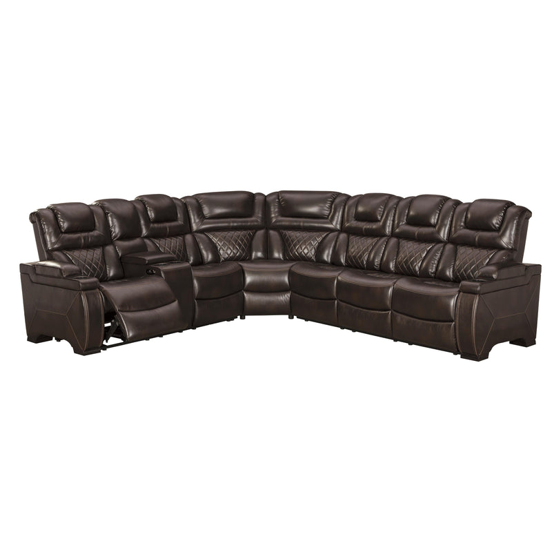 Signature Design by Ashley Warnerton Power Reclining Leather Look 3 pc Sectional 7540737/7540777/7540708 IMAGE 1