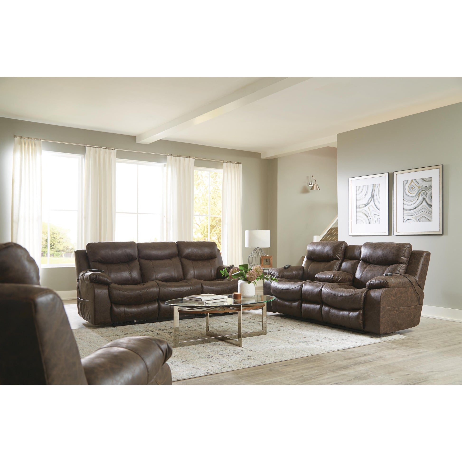  Catnapper Palmer Power Reclining Leather Look Sofa 763955 1307-29 IMAGE 3