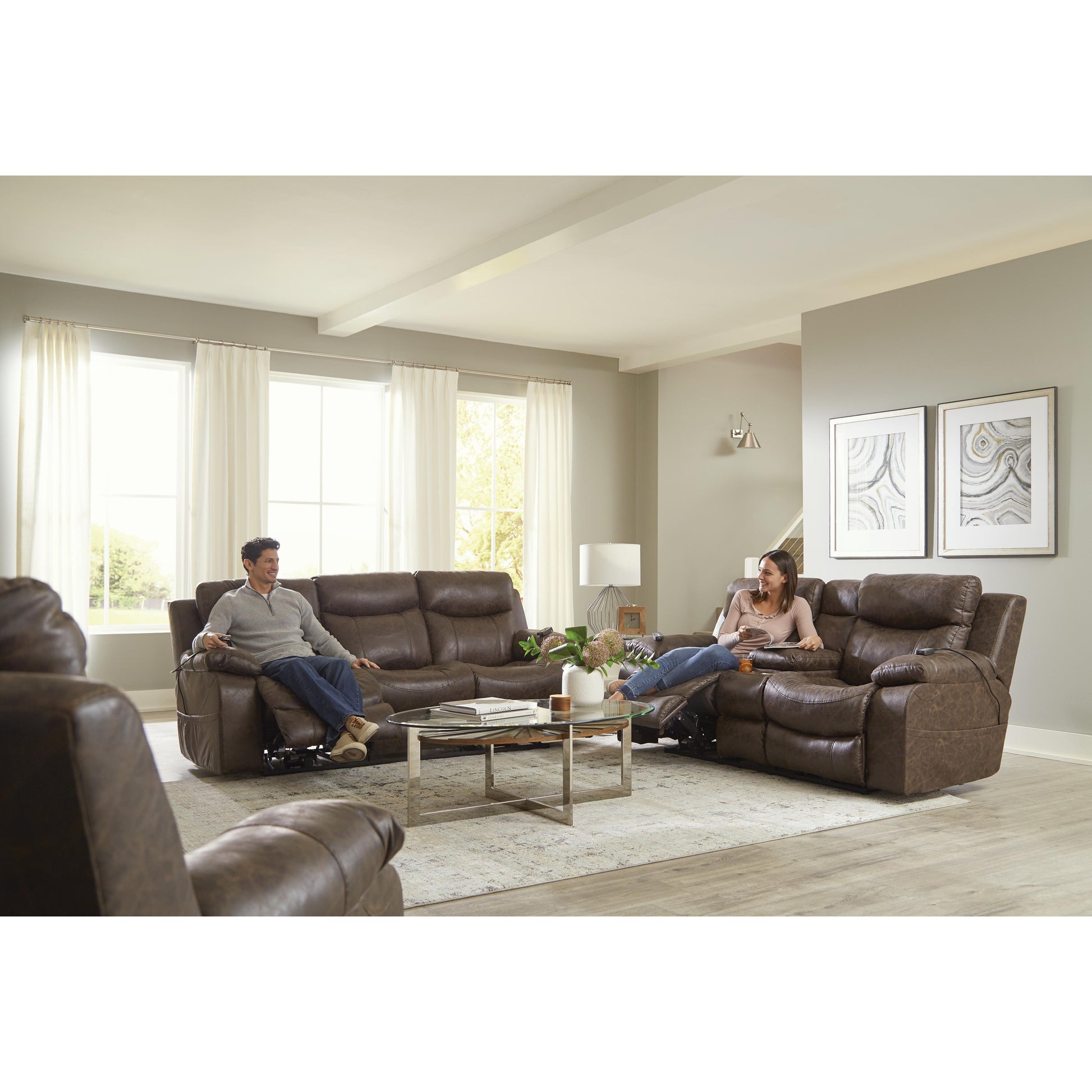  Catnapper Palmer Power Reclining Leather Look Sofa 763955 1307-29 IMAGE 5