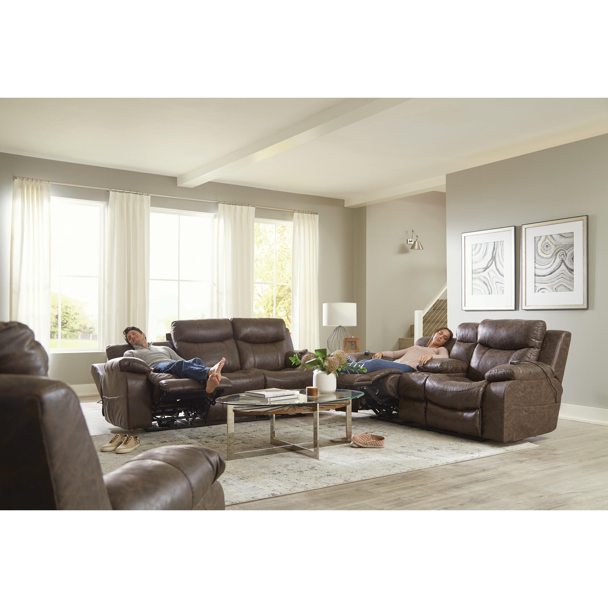  Catnapper Palmer Power Reclining Leather Look Sofa 763955 1307-29 IMAGE 6