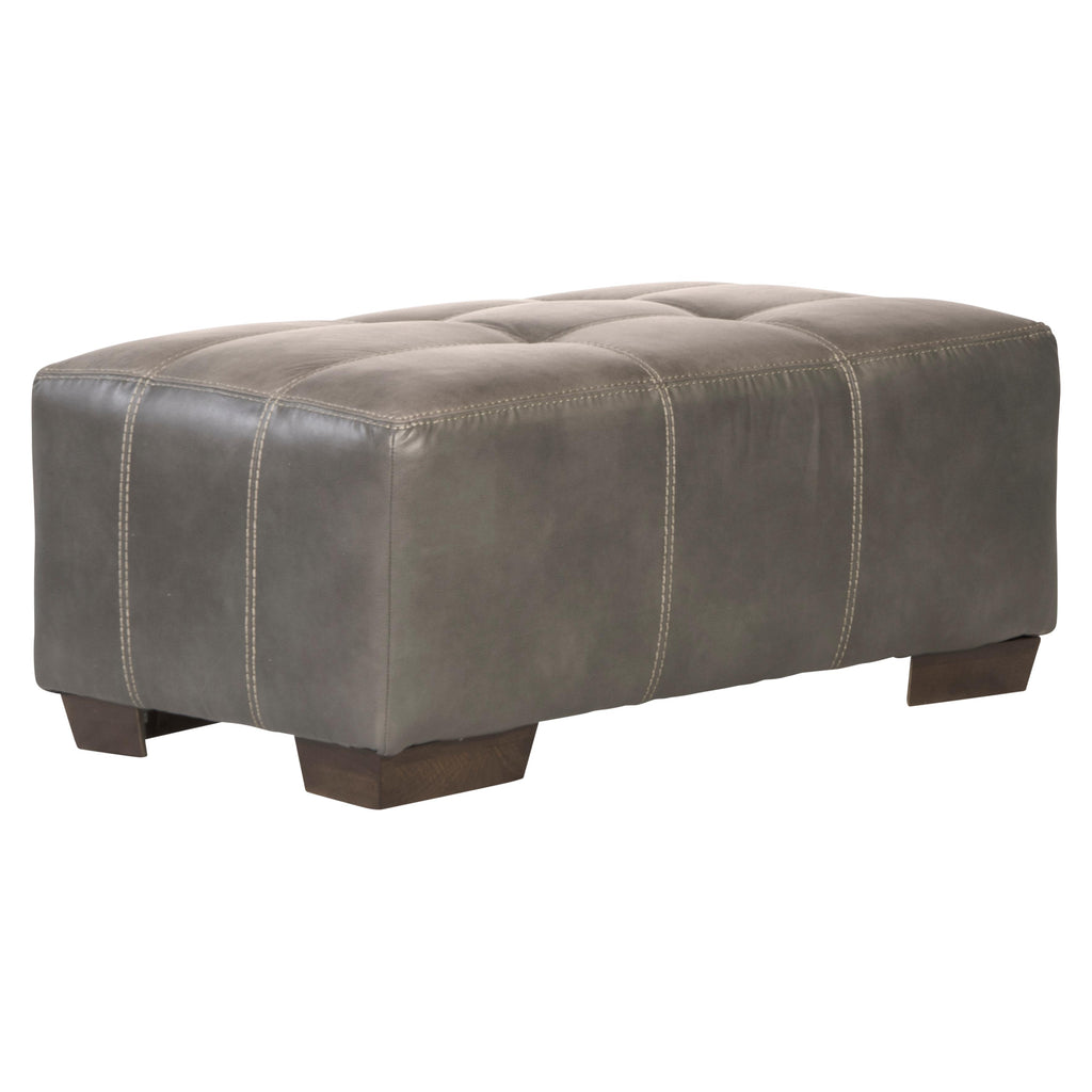 Jackson Furniture Drummond Fabric and Leather Look Ottoman 429610 1152-18/1300-28 IMAGE 1