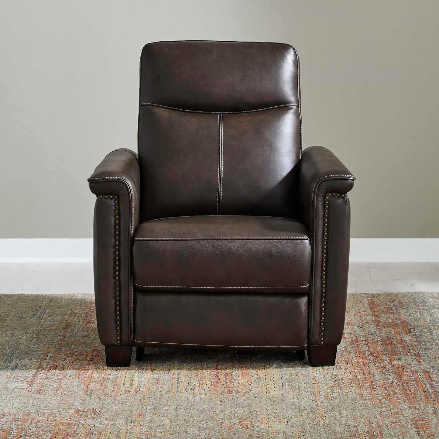 Crawford Recliner in Cacao Leather by Liberty Furniture