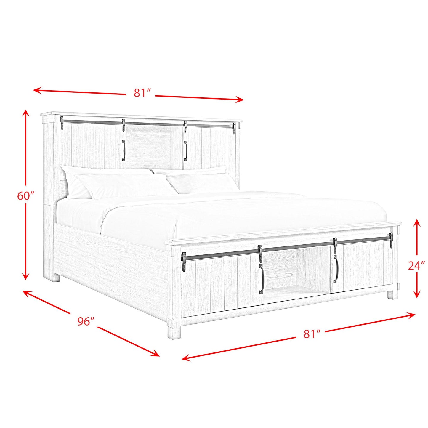  Elements International Scott SC670KB King Platform Storage Bed IMAGE 13