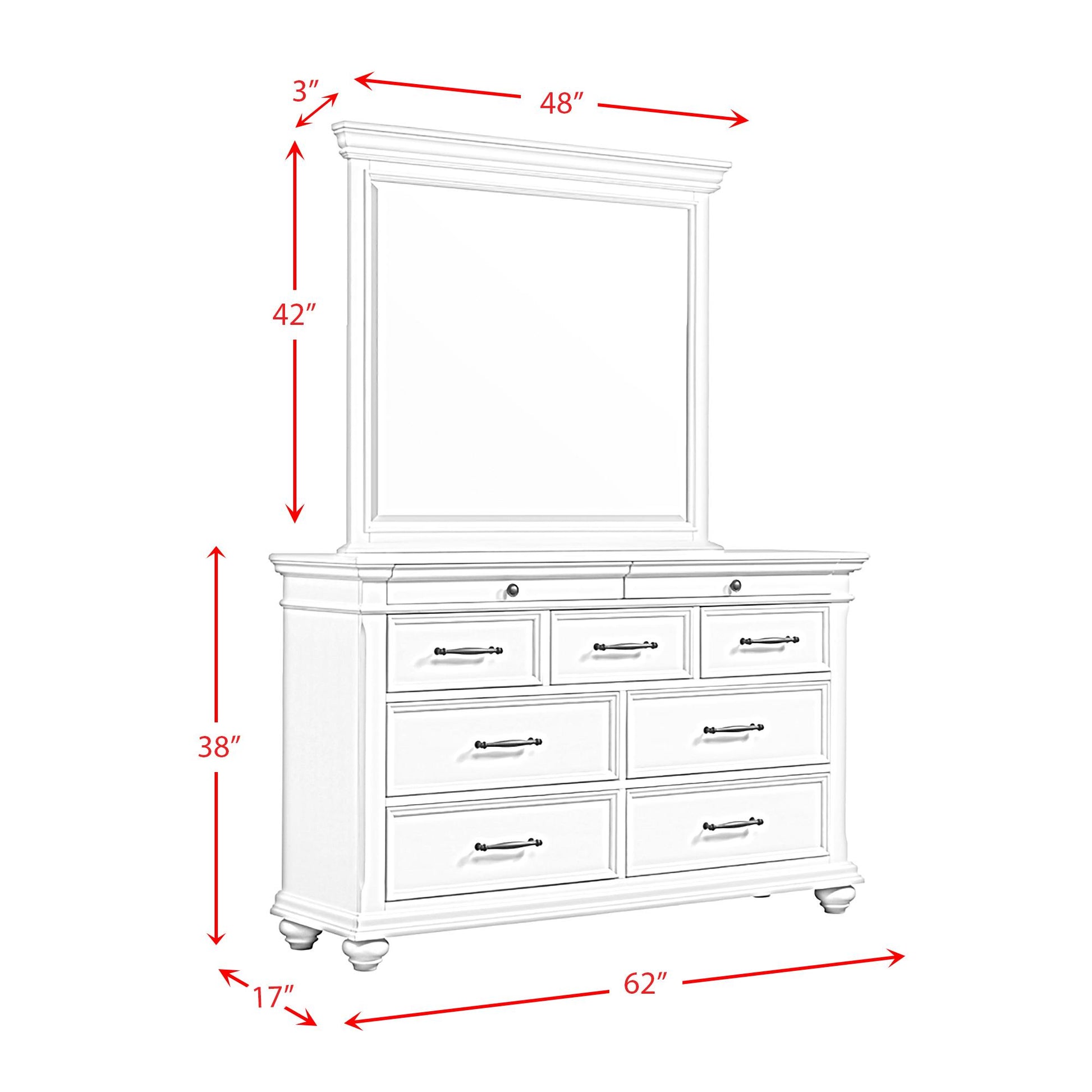 Elements International Slater 9-Drawer Dresser with Mirror SR600DRMR IMAGE 14