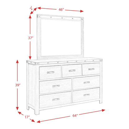  Elements International Wade WE600DRMR Dresser and Mirror Set IMAGE 13