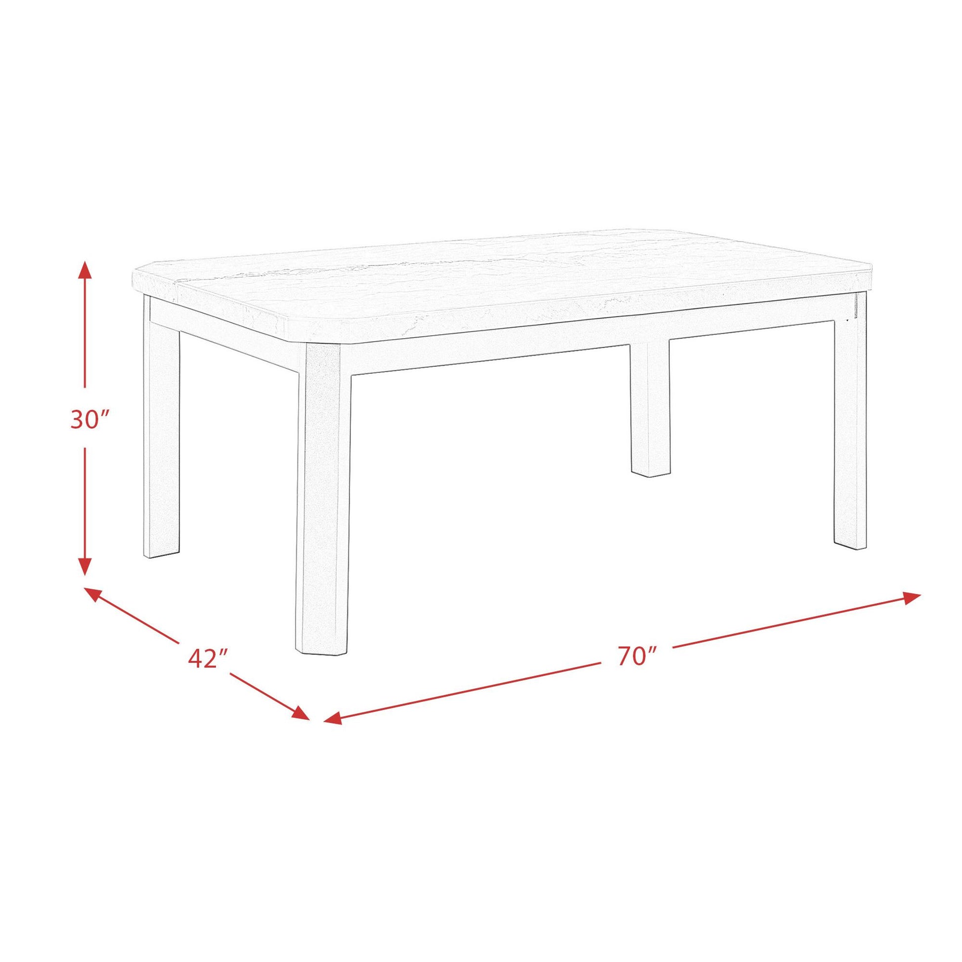 Elements International Francesca Dining Table with Marble Top CFC700DTB IMAGE 10