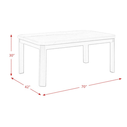 Elements International Francesca Dining Table with Marble Top CFC700DTB IMAGE 10