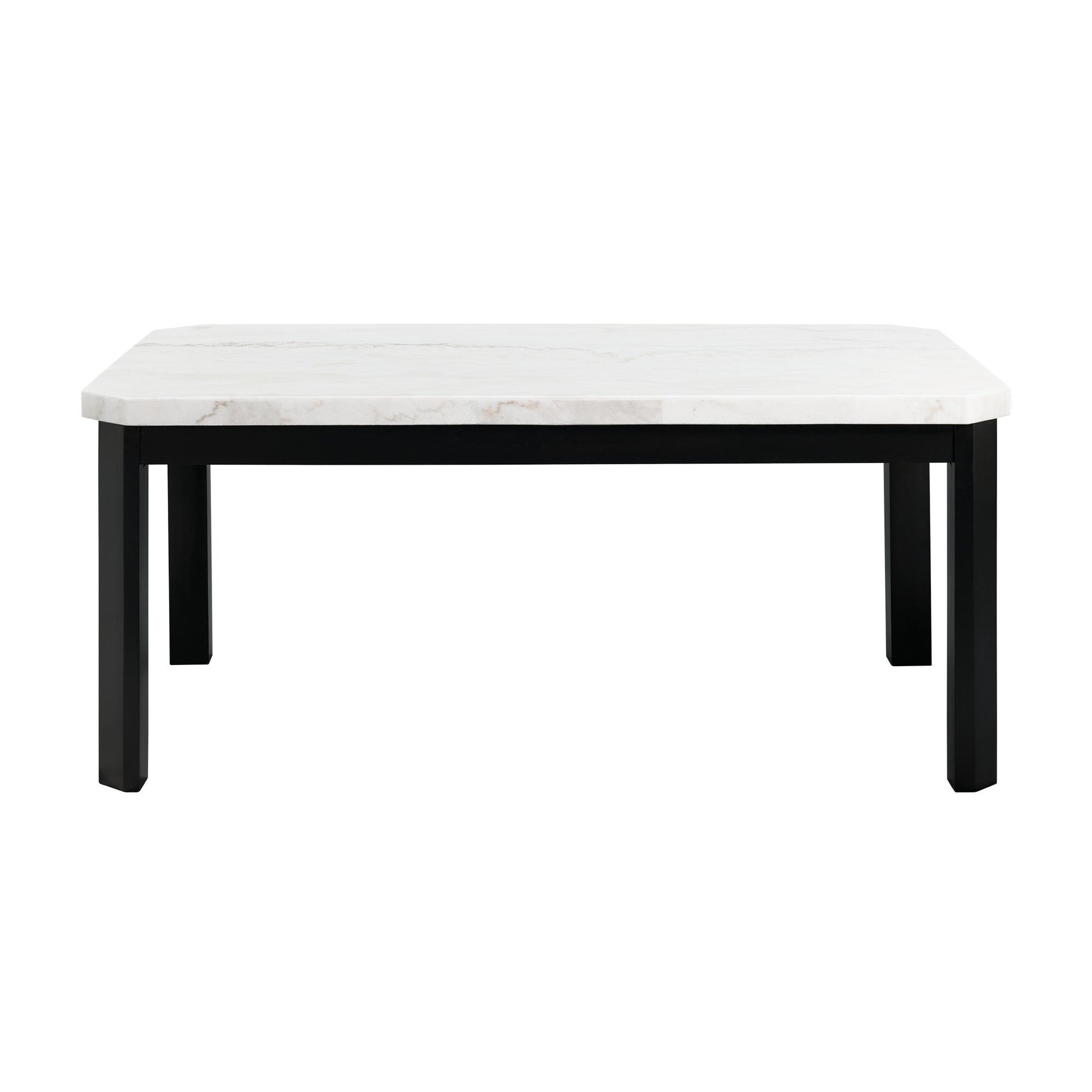 Elements International Francesca Dining Table with Marble Top CFC700DTB IMAGE 2