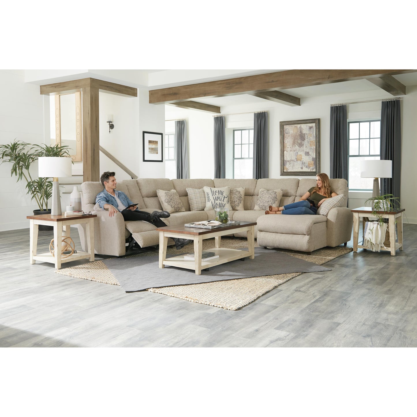  Catnapper McPherson 261 6 pc Power Reclining Sectional - Buff IMAGE 2