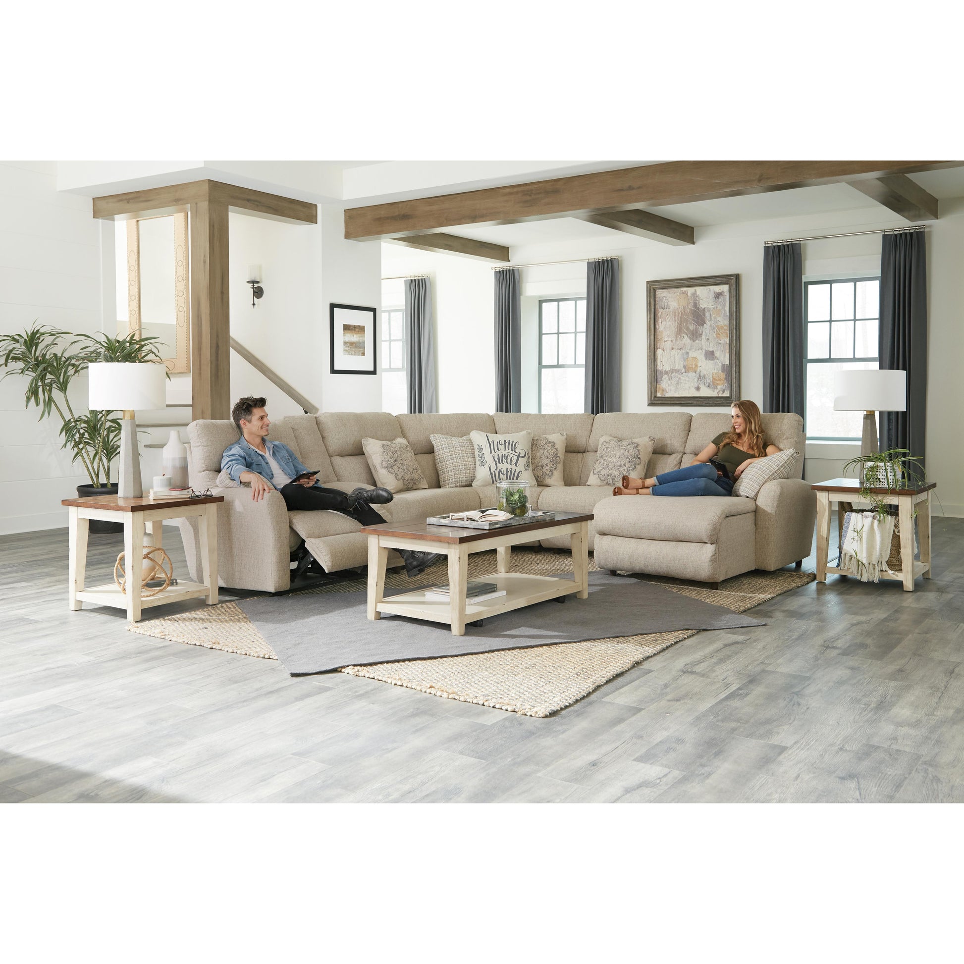  Catnapper McPherson 261 6 pc Power Reclining Sectional - Buff IMAGE 2