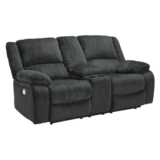 Signature Design by Ashley Draycoll 7650496 Double Reclining Power Loveseat with Console IMAGE 1
