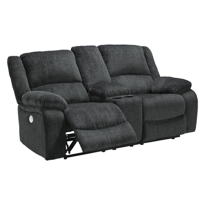 Signature Design by Ashley Draycoll 7650496 Double Reclining Power Loveseat with Console IMAGE 2