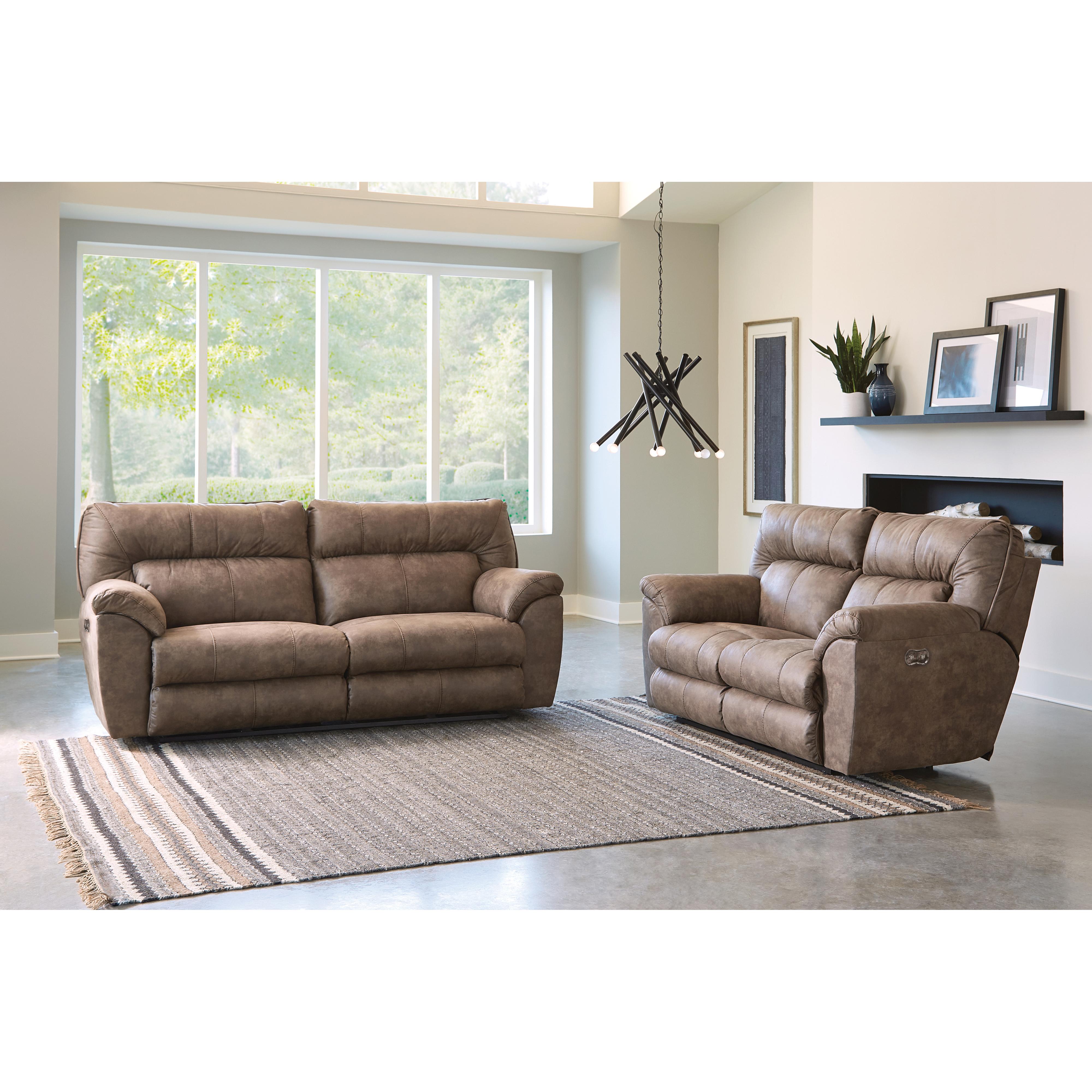 Catnapper Hollins 62651 Power Reclining Sofa - Coffee | American