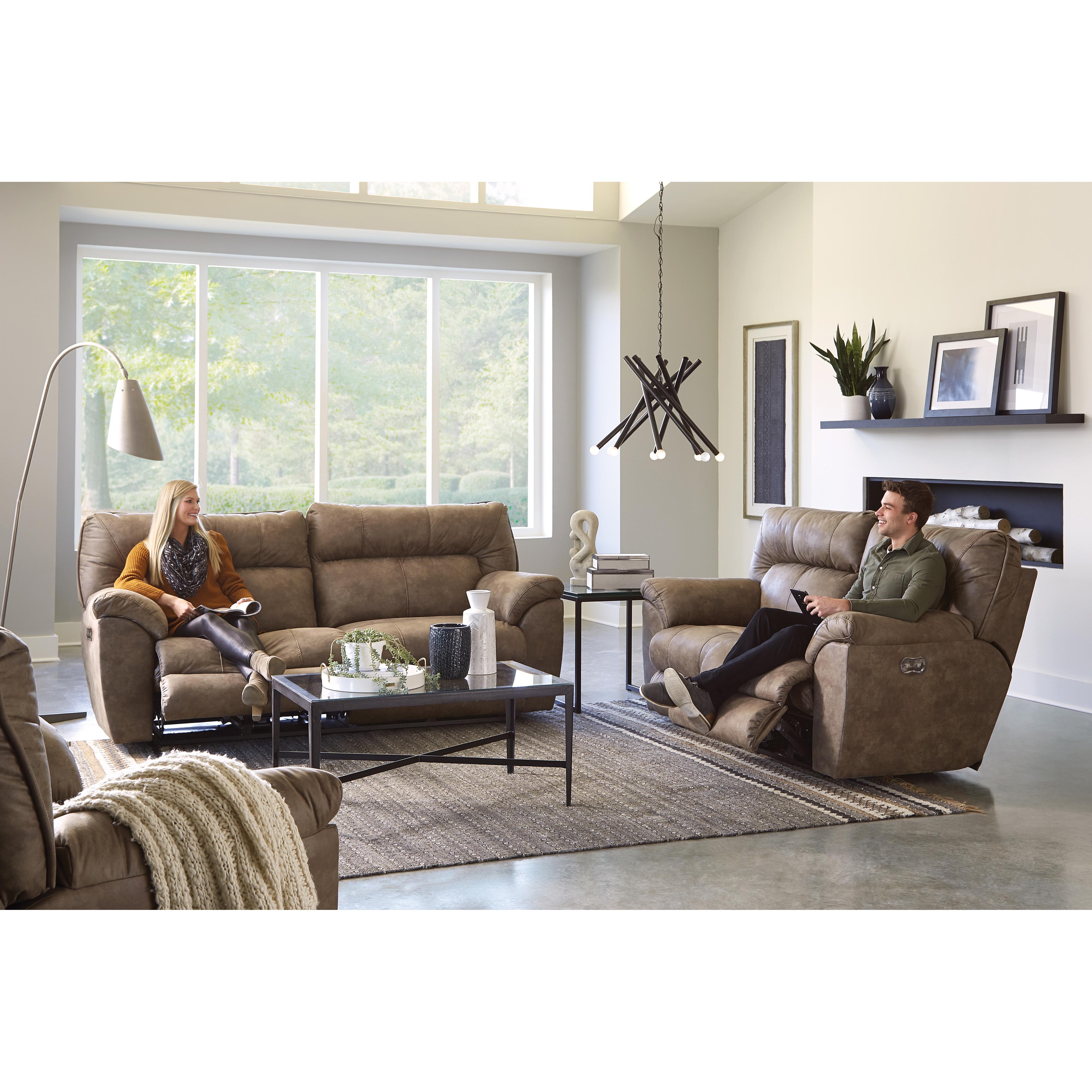 Catnapper Hollins 62651 Power Reclining Sofa - Coffee | American