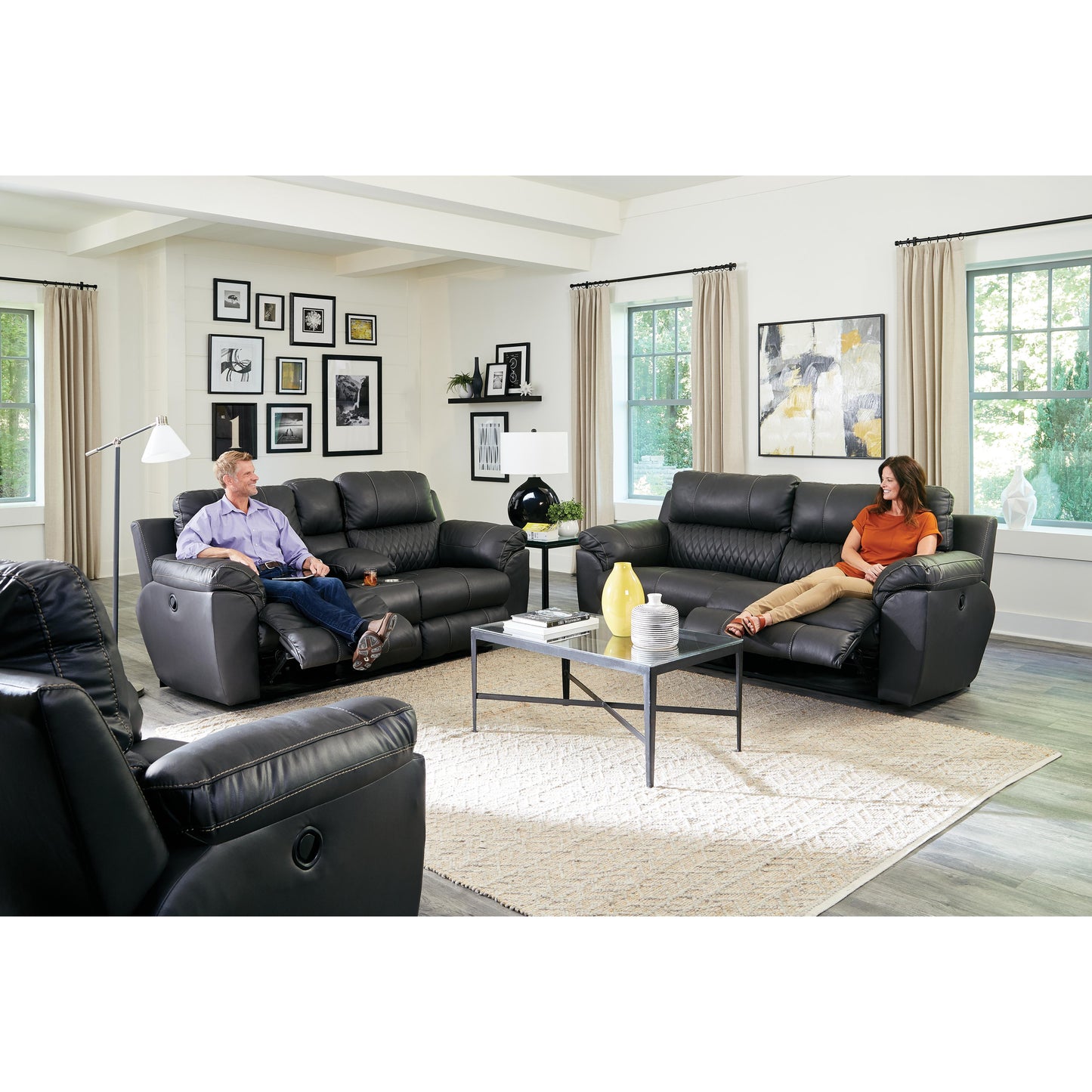  Catnapper Sorrento 64721 Power Reclining Sofa - Anthracite IMAGE 3
