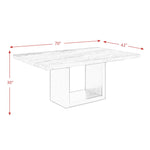 Elements International Valentino Dining Table with Marble Top and Pedestal Base CVL500DTB IMAGE 10