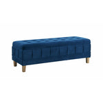 Elements International Crosby Tufted Storage Ottoman - Cobalt IMAGE 1