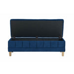 Elements International Crosby Tufted Storage Ottoman - Cobalt IMAGE 4