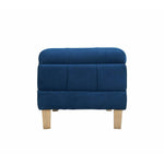 Elements International Crosby Tufted Storage Ottoman - Cobalt IMAGE 5