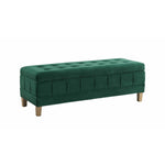 Elements International Crosby Tufted Storage Ottoman - Evergreen IMAGE 1