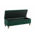 Elements International Crosby Tufted Storage Ottoman - Evergreen IMAGE 2
