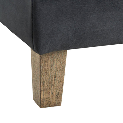 Elements International Crosby Tufted Storage Ottoman - Gun Metal IMAGE 10