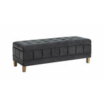  Elements International Crosby Tufted Storage Ottoman - Gun Metal IMAGE 1