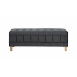  Elements International Crosby Tufted Storage Ottoman - Gun Metal IMAGE 3