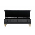  Elements International Crosby Tufted Storage Ottoman - Gun Metal IMAGE 4
