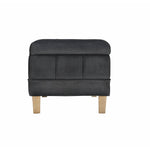 Elements International Crosby Tufted Storage Ottoman - Gun Metal IMAGE 5