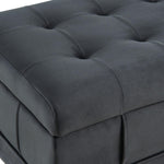  Elements International Crosby Tufted Storage Ottoman - Gun Metal IMAGE 9
