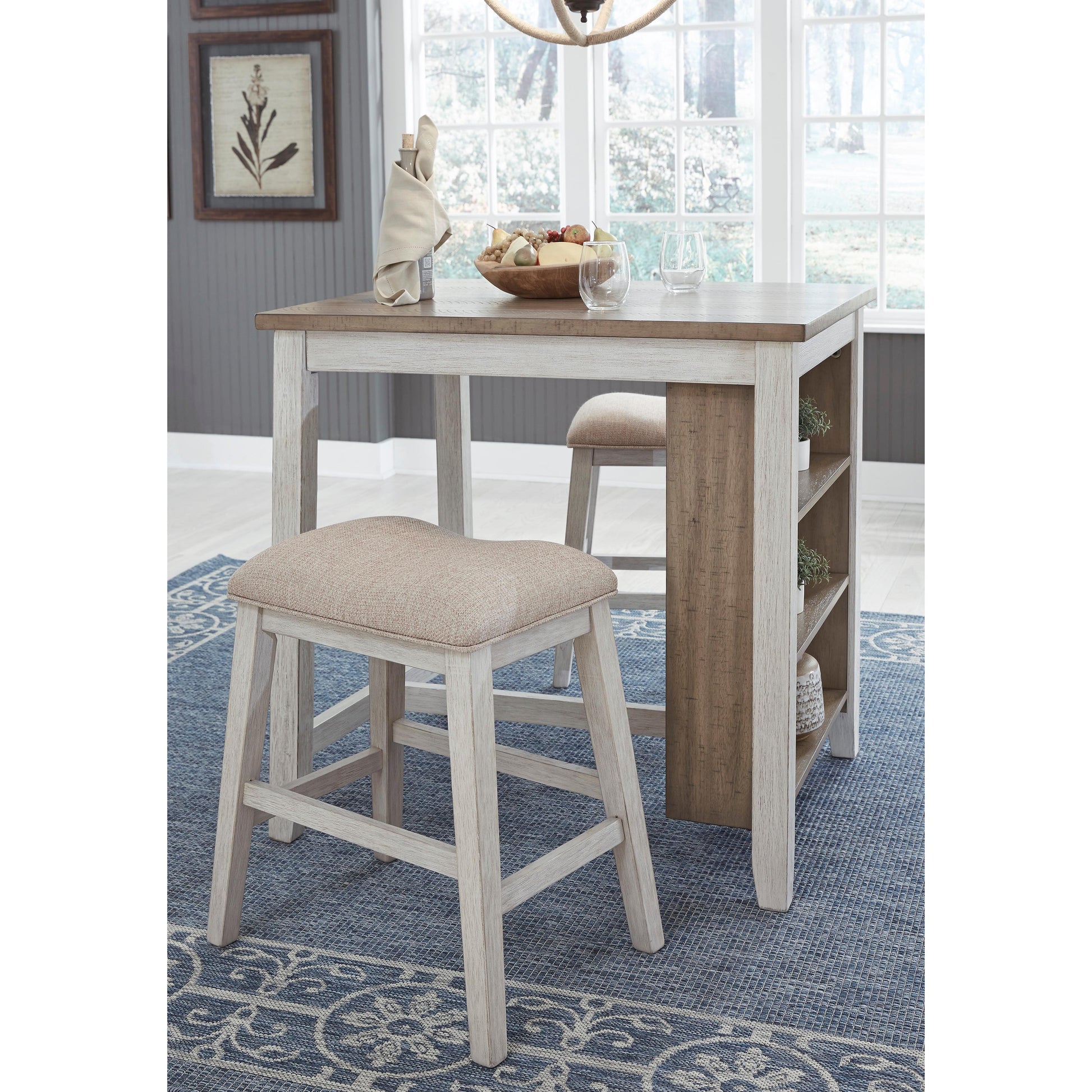 Signature Design by Ashley Skempton D394-113 Rectangular Dining Room Counter Table Set IMAGE 2