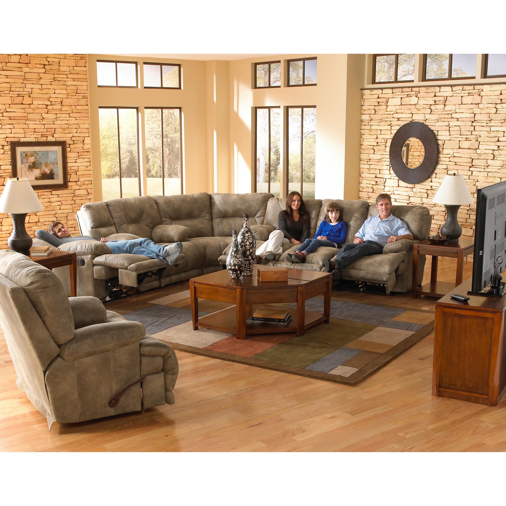  Catnapper Voyager 438 3 pc Power Sectional - Brandy IMAGE 4