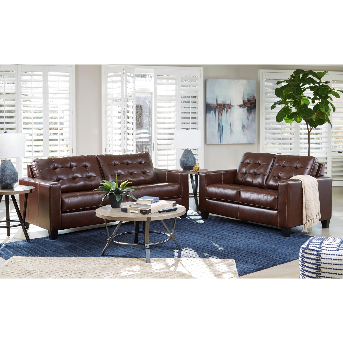 Signature Design by Ashley Altonbury Leather Match Queen Sofabed 8750439