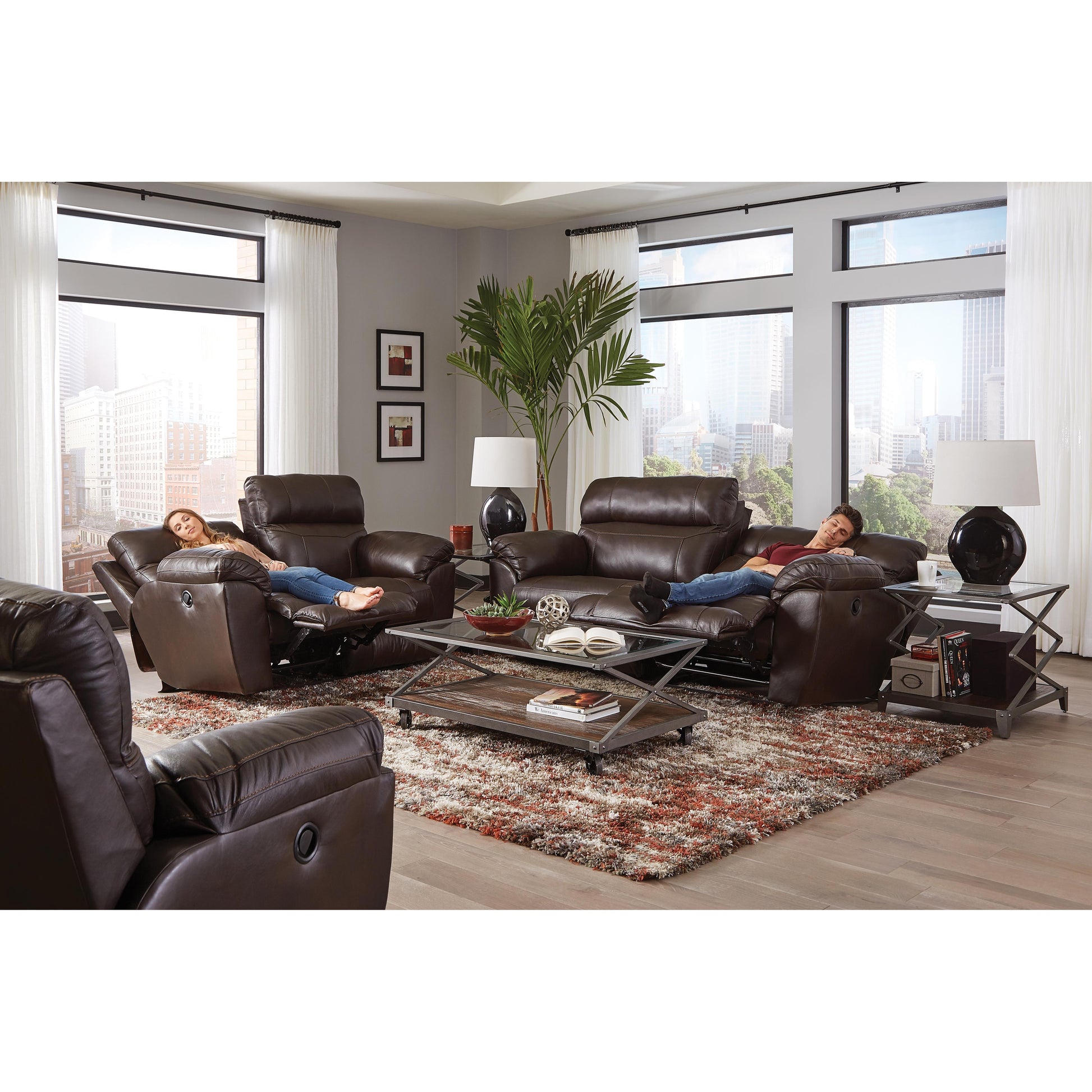 Catnapper Costa Leather Match Recliner with Wall Recline 64070-7 1273-89/3073-89 IMAGE 4