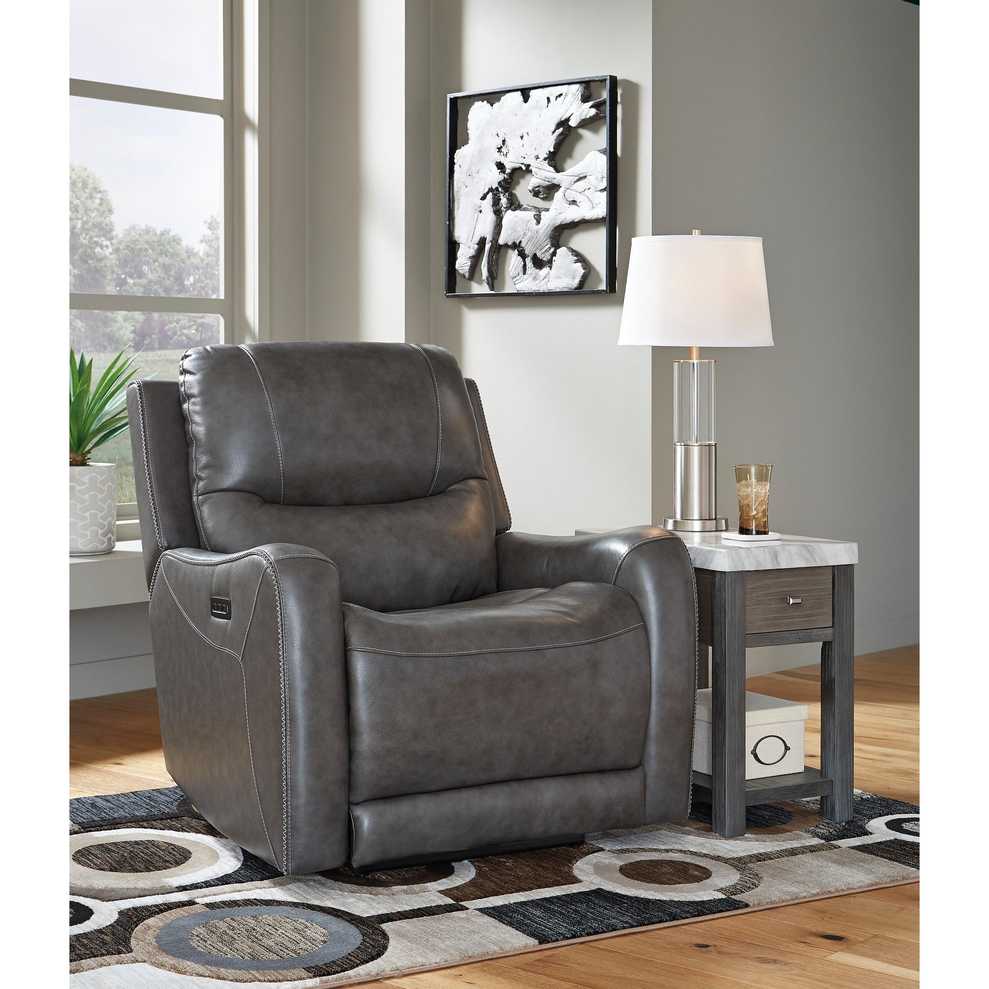 Signature Design by Ashley Galahad Power Leather Look Recliner with Wall Recline 6610306 IMAGE 7