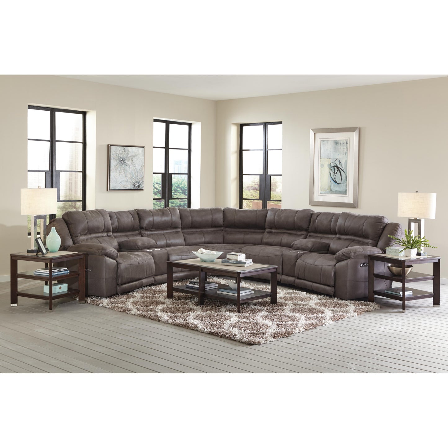  Catnapper Braxton 215 7 pc Sectional - Charcoal IMAGE 1