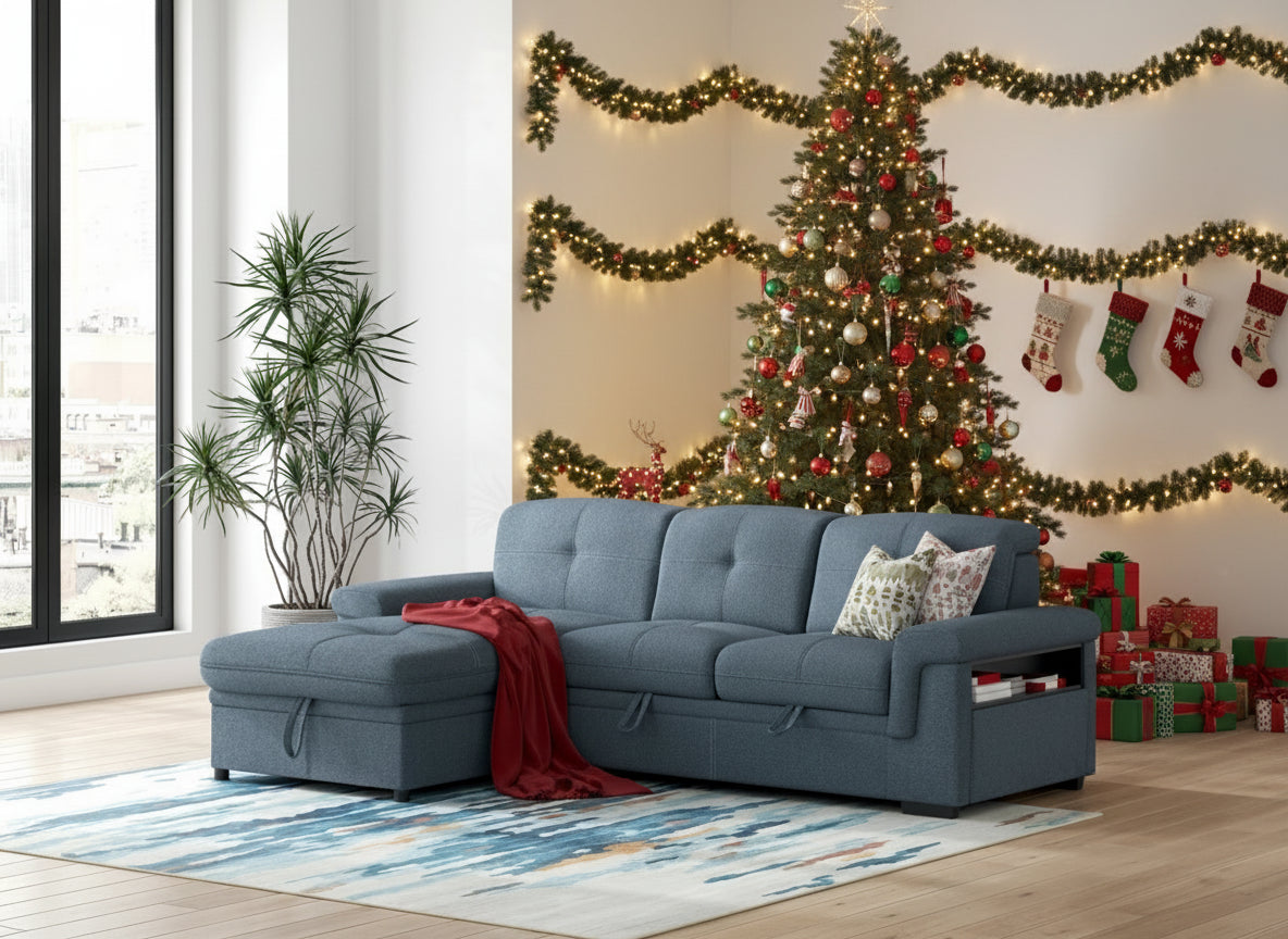 2 Piece Pop-up Sleeper Sectional - Denim 6810516/45