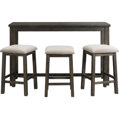  Elements International Stone TST100BTSP 4 pc Counter Height Dinette - Charcoal IMAGE 1