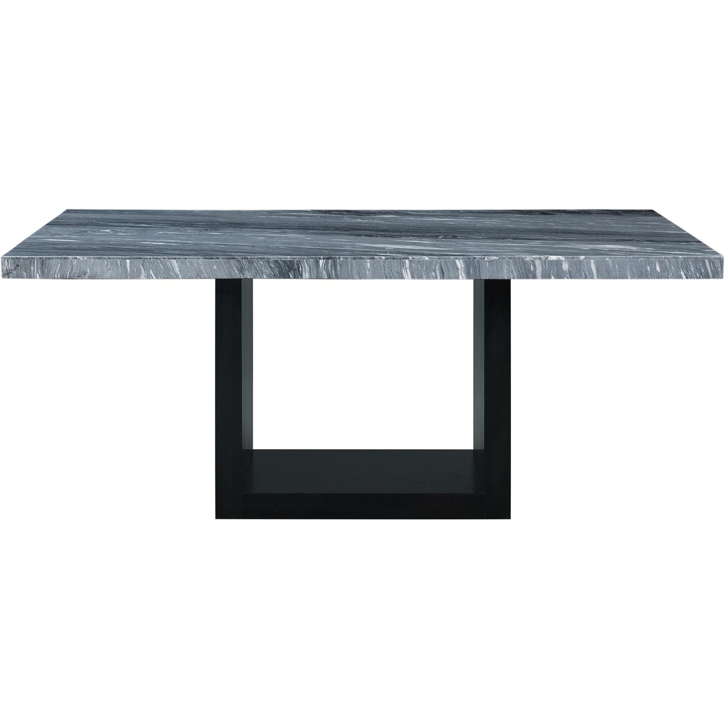 Elements International Valentino Dining Table with Marble Top and Pedestal Base CVL400TTB IMAGE 2