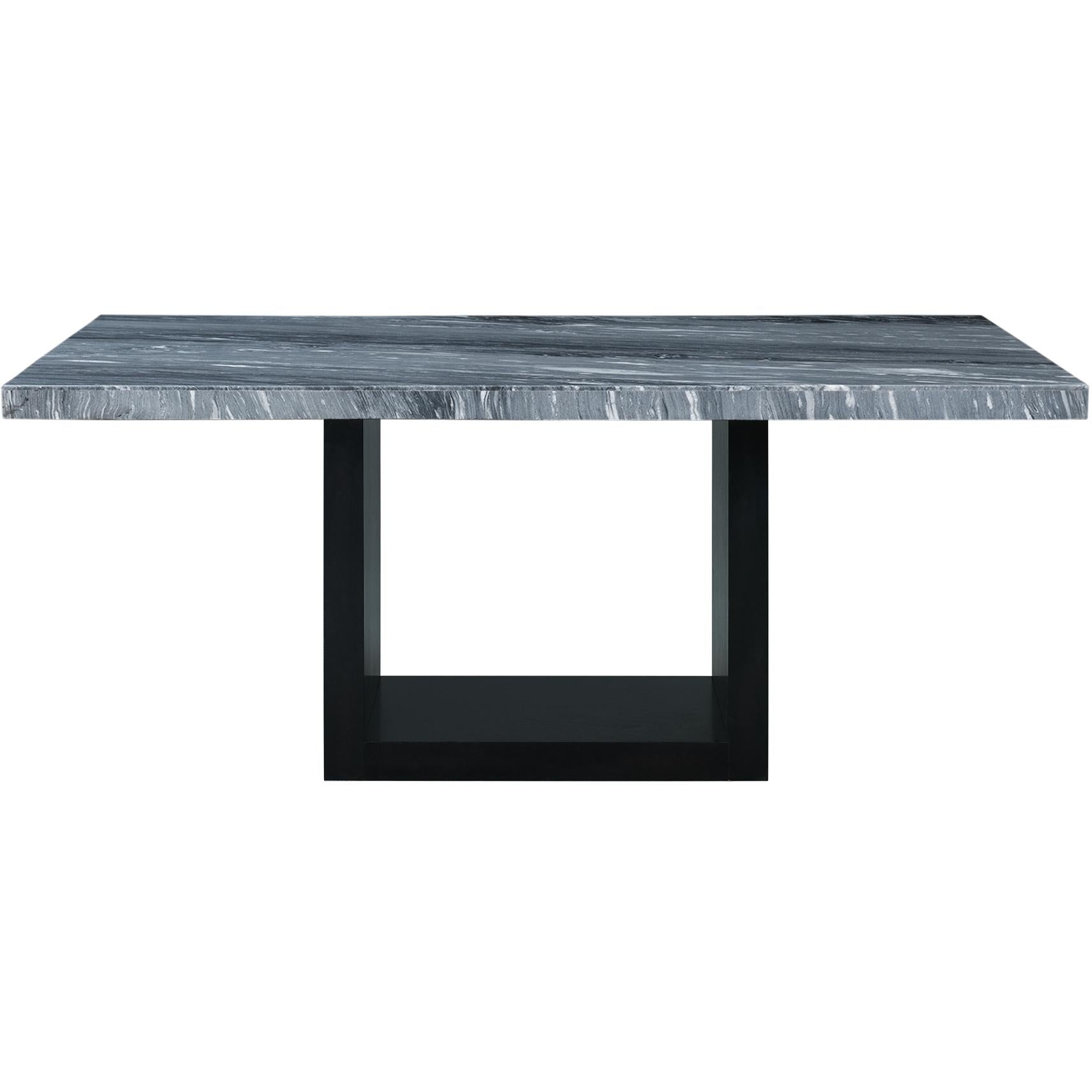 Elements International Valentino Dining Table with Marble Top and Pedestal Base CVL400TTB IMAGE 2