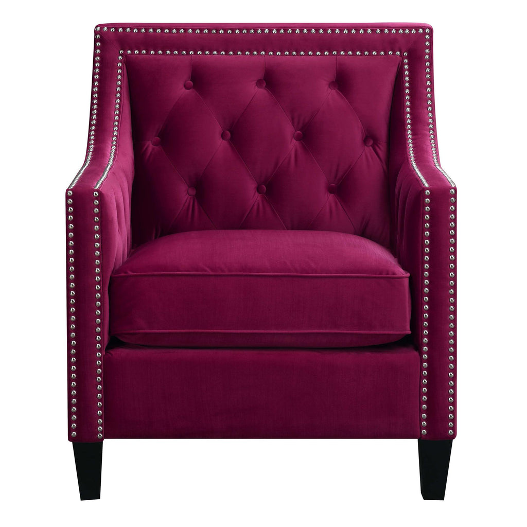  Elements International Tiffany UTF287100CA Accent Chair - Broadway Red IMAGE 1